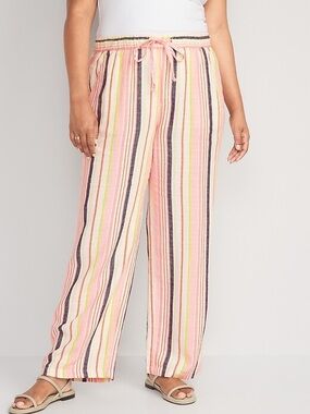 Old Navy Striped linen-blend wide-Leg Pants